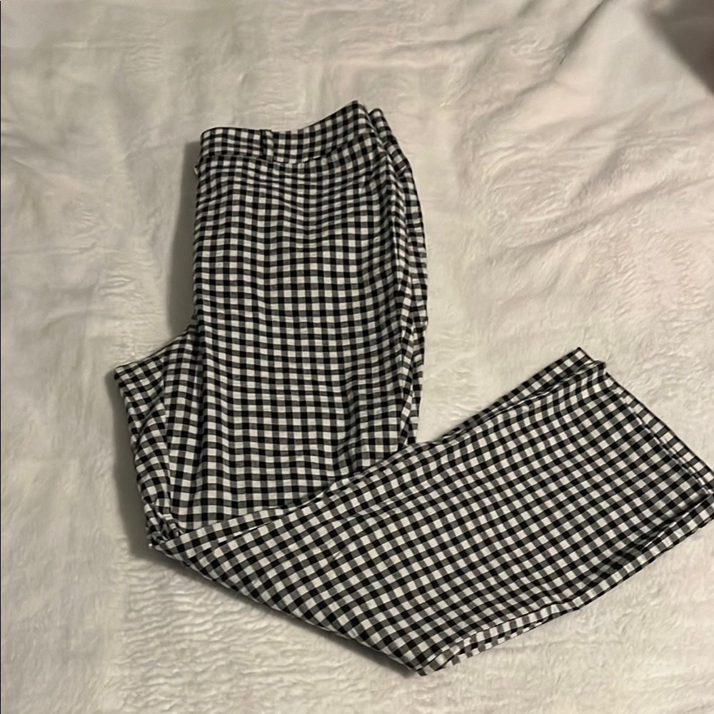 Guess Black and White Checkered Pants
